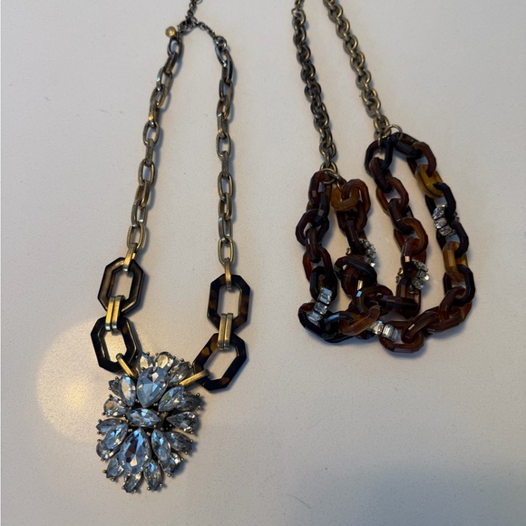 J. Crew Tortoise and Crystal Pendant Necklaces - Picture 2 of 3